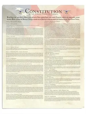 American Luxury Gifts Constitution parchment replica with flag design