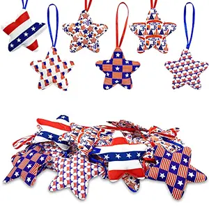 Patriotic fabric star ornaments by DELOKY