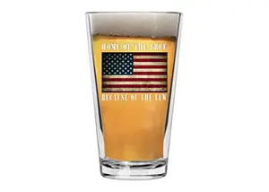 Home Of The Free American flag pint glass