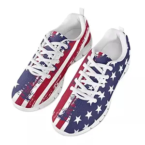 GIFTPUZZ men's American flag athletic running shoes