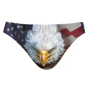 S Husky men's eagle American flag 4th of July swim briefs
