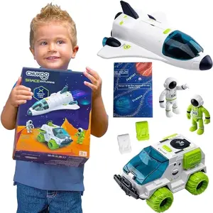 CHUKOO Space Toys rocket ship playset with solar system mat