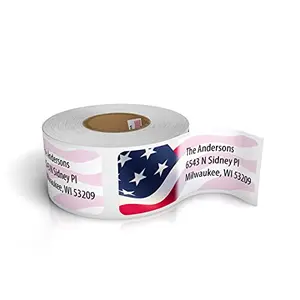 Kenco American Flag personalized address labels