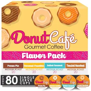 Donut Cafe Medium Roast Flavored Variety Pack coffee pods