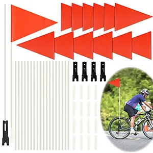 Odowalker multicolor bike safety flag set with fiberglass poles