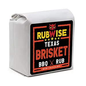 RubWise Texas Style Brisket Rub 1lb bag with smoked brisket slices
