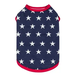Fitwarm patriotic star dog shirt in blue and red