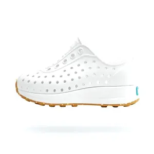 Native Shoes Unisex-Child Robbie Slip-On Sneaker in Shell White with Speckle Rubber