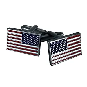 Classic American flag cufflinks by Assault Forward in red, white, and blue