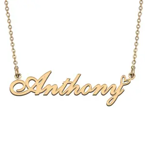 HUAN XUN Anthony name necklace in stainless steel