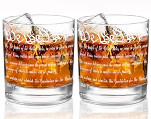 YJGS We The People engraved whiskey glasses set of 2