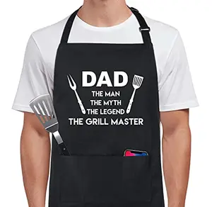 Xornis 100% cotton funny Grill Master apron with two front pockets