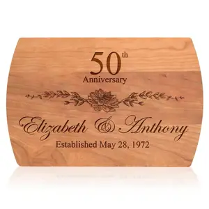 Blue Ridge Mountain Gifts engraved cutting board with anniversary customization