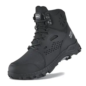 SUADEX Steel Toe Boots for Men Women in black with waterproof mesh upper