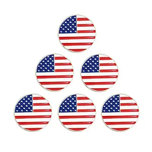 Myartte golf ball markers pack of 6 with American flag theme