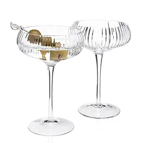 HISTORY COMPANY El Morocco crystal coupe glasses with tall stems