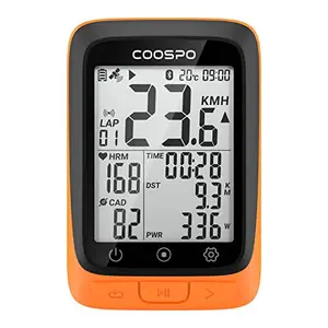 COOSPO BC107 compact bike computer with orange accents