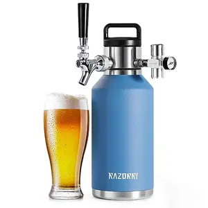 Razorri 64oz insulated stainless steel beer growler with tap