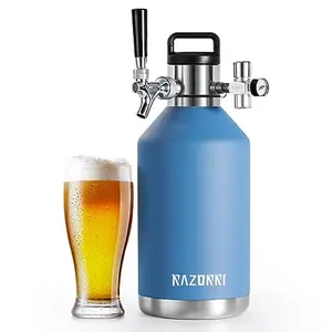Razorri 128oz insulated stainless steel beer growler ocean blue