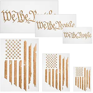 Outus American Flag and We The People stencils on craft supplies