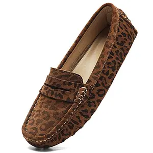 Osslue leopard suede loafers with podiatrist-designed footbed for teachers
