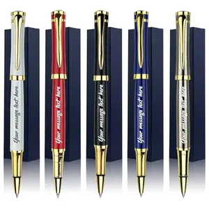 Five metal pens in individual gift boxes with custom engraving