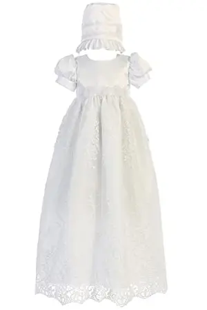 Pink Princess Christening Gown with Bonnet