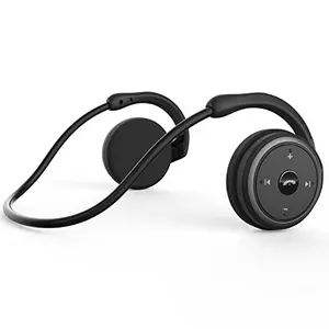 RTUSIA Small Bluetooth Headphones in black with wrap-around design