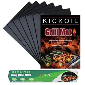 KICKOIL set of 6 grill mats on a barbecue