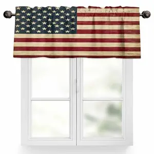 Litter Star patriotic window valance with vintage American flag pattern