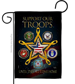 Support Our Military Troops Corps garden flag by Breeze Decor