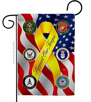 Support All Military Troops made in USA garden flag by Breeze Decor