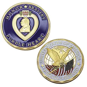 BirchRiver purple heart challenge coin with enamel and brass finish