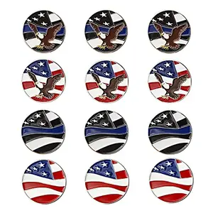 GOLTERS golf ball markers 12 pack with eagle and flag designs