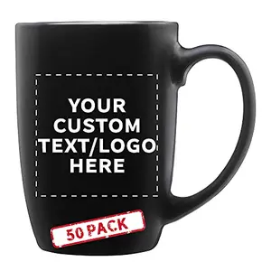 DISCOUNT PROMOS large 16oz black ceramic mugs in bulk for custom printing