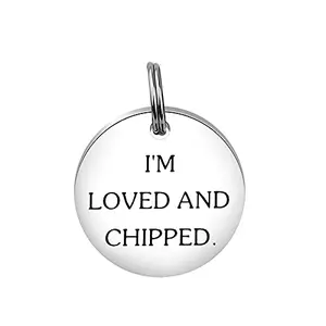 TGBJE stainless steel 'Im Loved And Chipped' tag