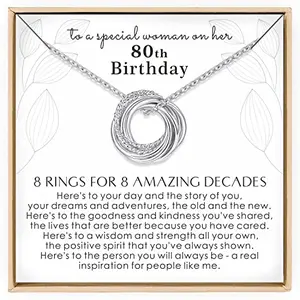 Annamate 925 silver 8 circles 80th birthday necklace