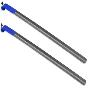 RMS 31 inch powder-coated metal shoe horn with curved handle