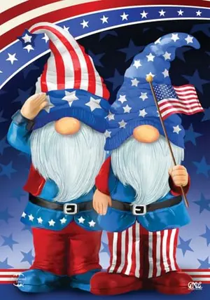 Briarwood Lane one-sided patriotic gnome garden flag with authentic artwork