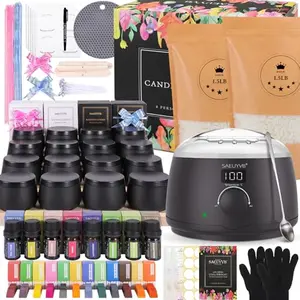 SAEUYVB Candle Making Kit with hot plate and colorful candle tins