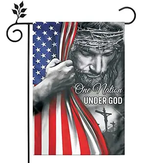 Generic one nation under god garden flag double sided