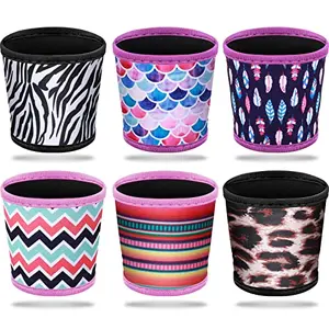 Six assorted reusable neoprene cup sleeves by Patelai
