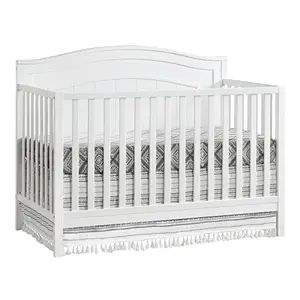 Oxford Baby North Bay convertible crib with shiplap headboard in snow white