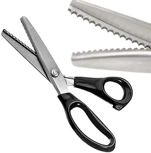 Jocaluyia scalloped edge pinking shears with blue handle
