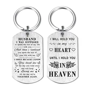 TANWIH Memorial Keychain for Loss of Husband Sympathy Gift for Military Widow