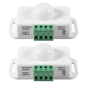MELIFE white 2 pack PIR motion sensor switches for LED strip lights, 12V-24V