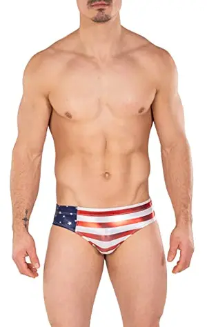 Gary Majdell Sport men's metallic stars and stripes bikini swimsuit