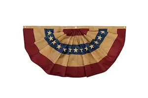 Briarwood Lane burlap patriotic bunting USA 48 x 24 pleated banner with grommets