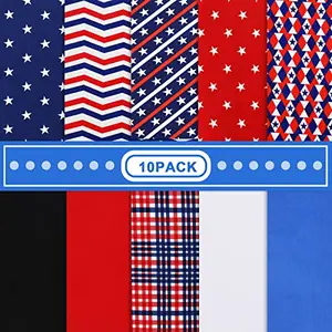Small 10x10 inch patriotic cotton fabric squares by Whaline