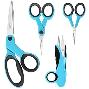 Asdirne sewing scissors bundle with fabric, detail, embroidery, and thread snips